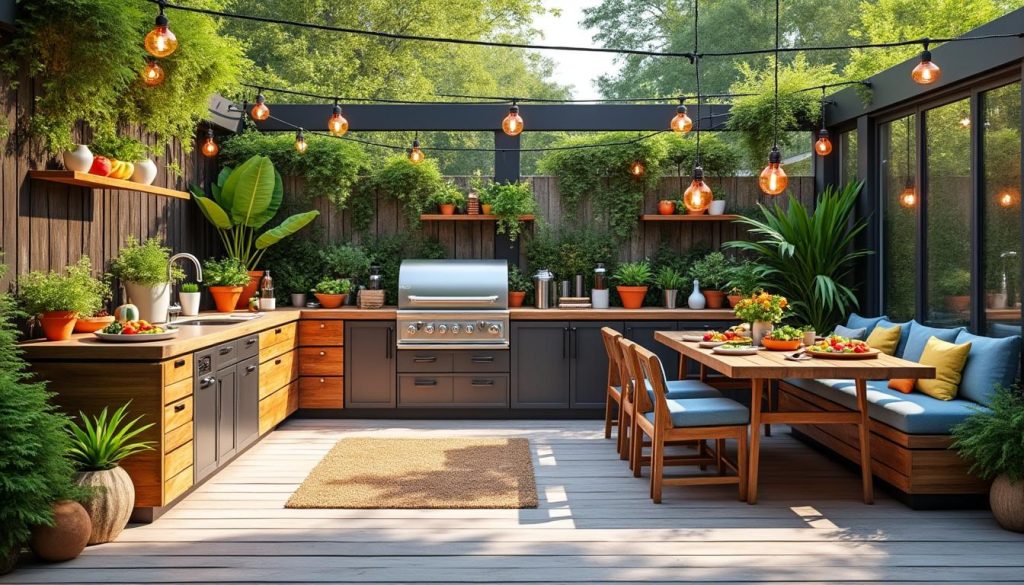 découvrez nos conseils pour aménager une cuisine d'extérieur fonctionnelle et conviviale, idéale pour profiter des repas en plein air entre amis et en famille.